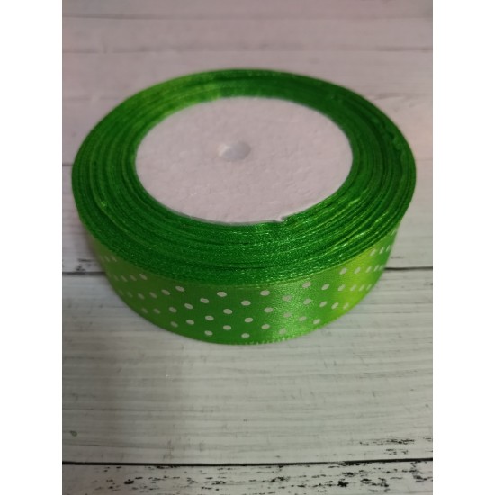 Лента атласная в горох 2.5 см, цена за 1 м